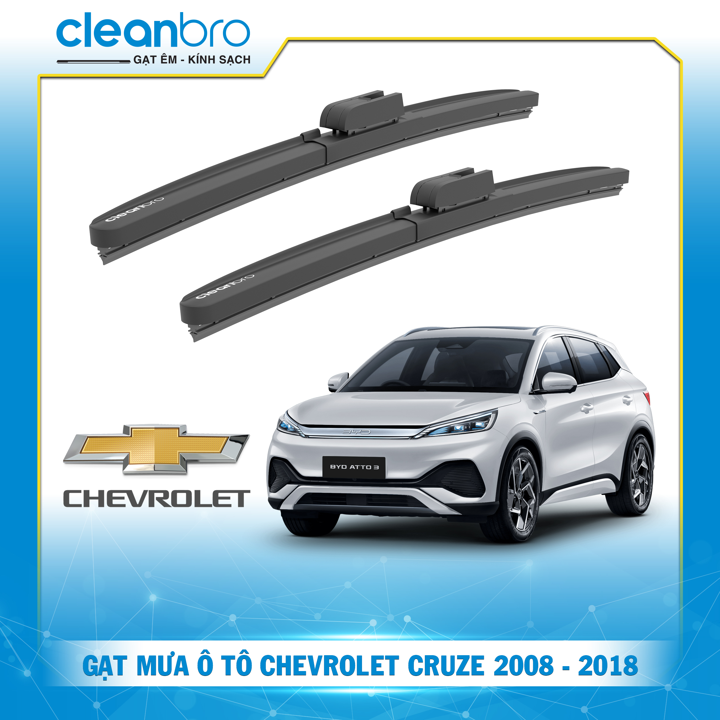 Gạt mưa ô tô hiệu ứng lá sen Chevrolet Cruze [2008-2018]